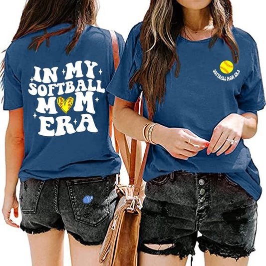 Softball Mom Era Graphic Tee - Double-Sided Cool Print