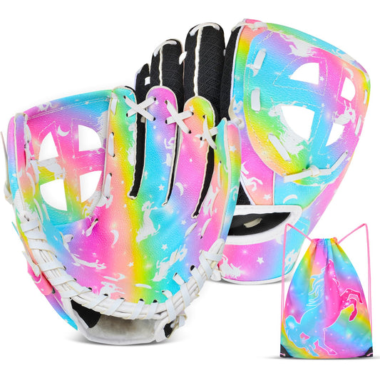 Ausletie Kids Baseball GloveSoftball GlovesBaseball Softball Mitt for Kids Girls Toddlers Tee Ball Glove for Training and Beginner Left Hand Glove Right Hand Throw