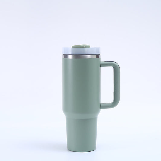304 Stainless Steel Insulated Mug with Handle and Straw